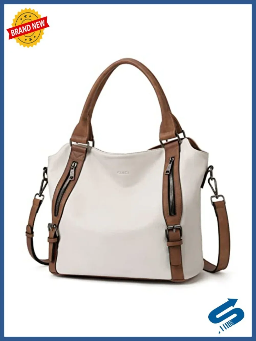 Large Hobo Bag Vegan Leather Water Repellent Shoulder Bag with Adjustable Strap